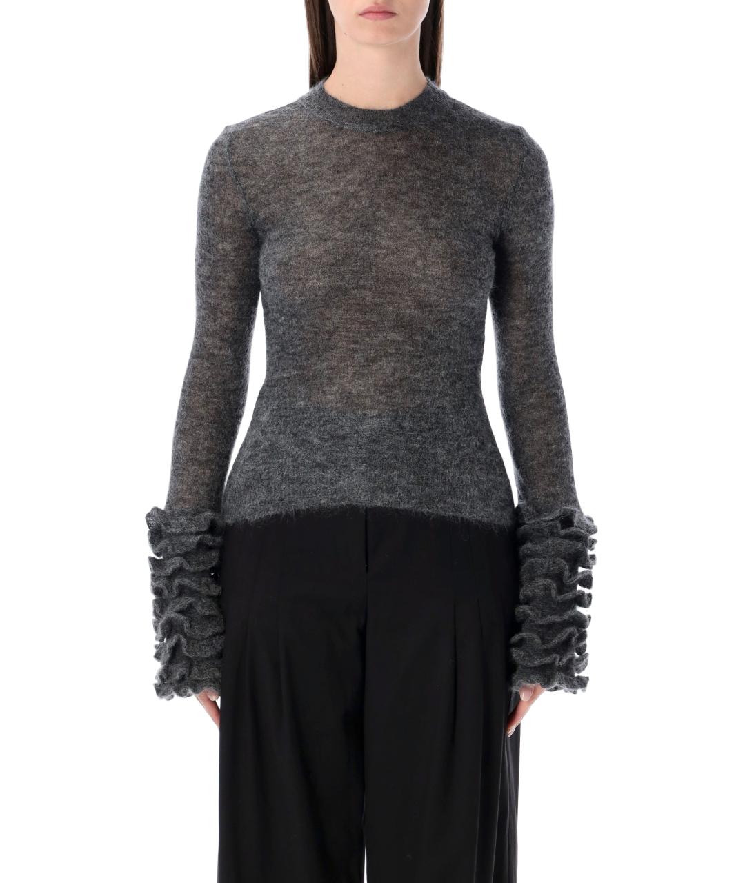 ALAIA Антрацитовый шерстяной джемпер / свитер, фото 4