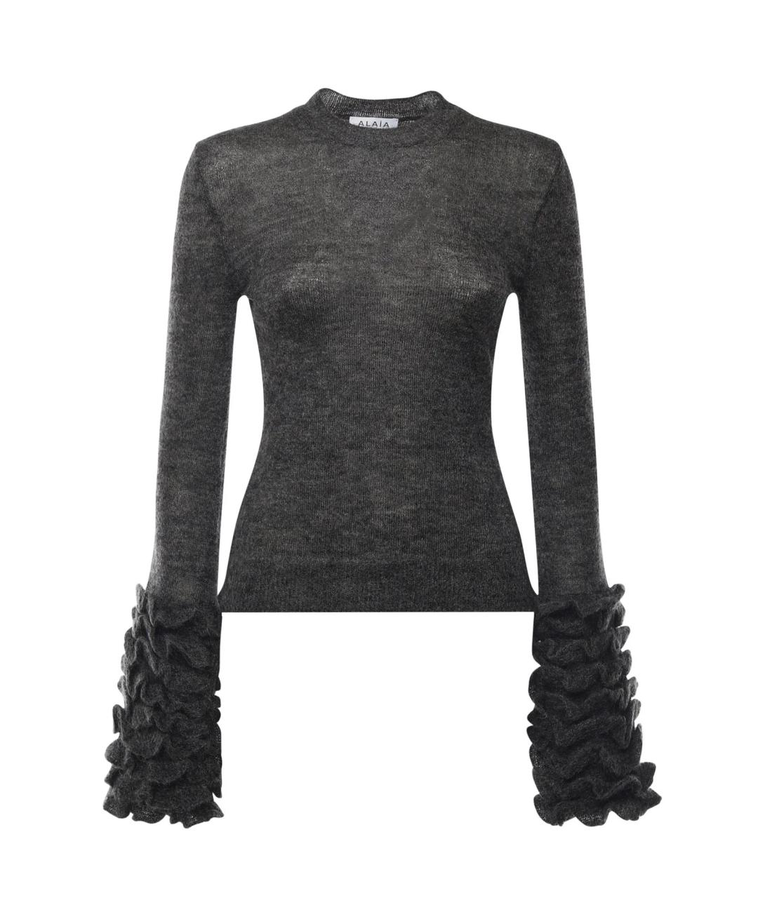 ALAIA Антрацитовый шерстяной джемпер / свитер, фото 1