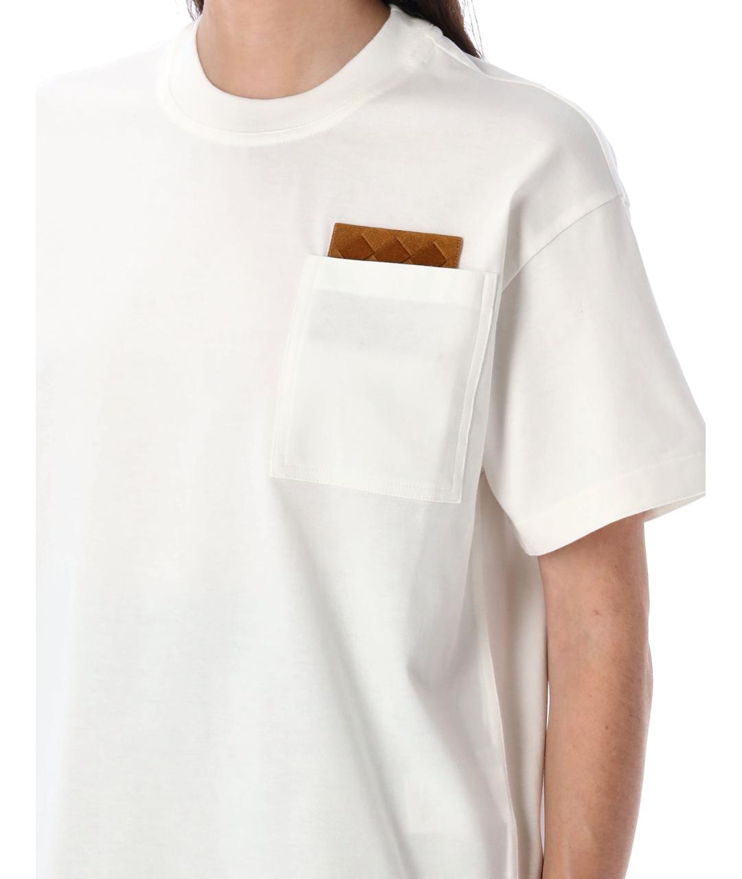 BOTTEGA VENETA Белая хлопковая футболка, фото 3