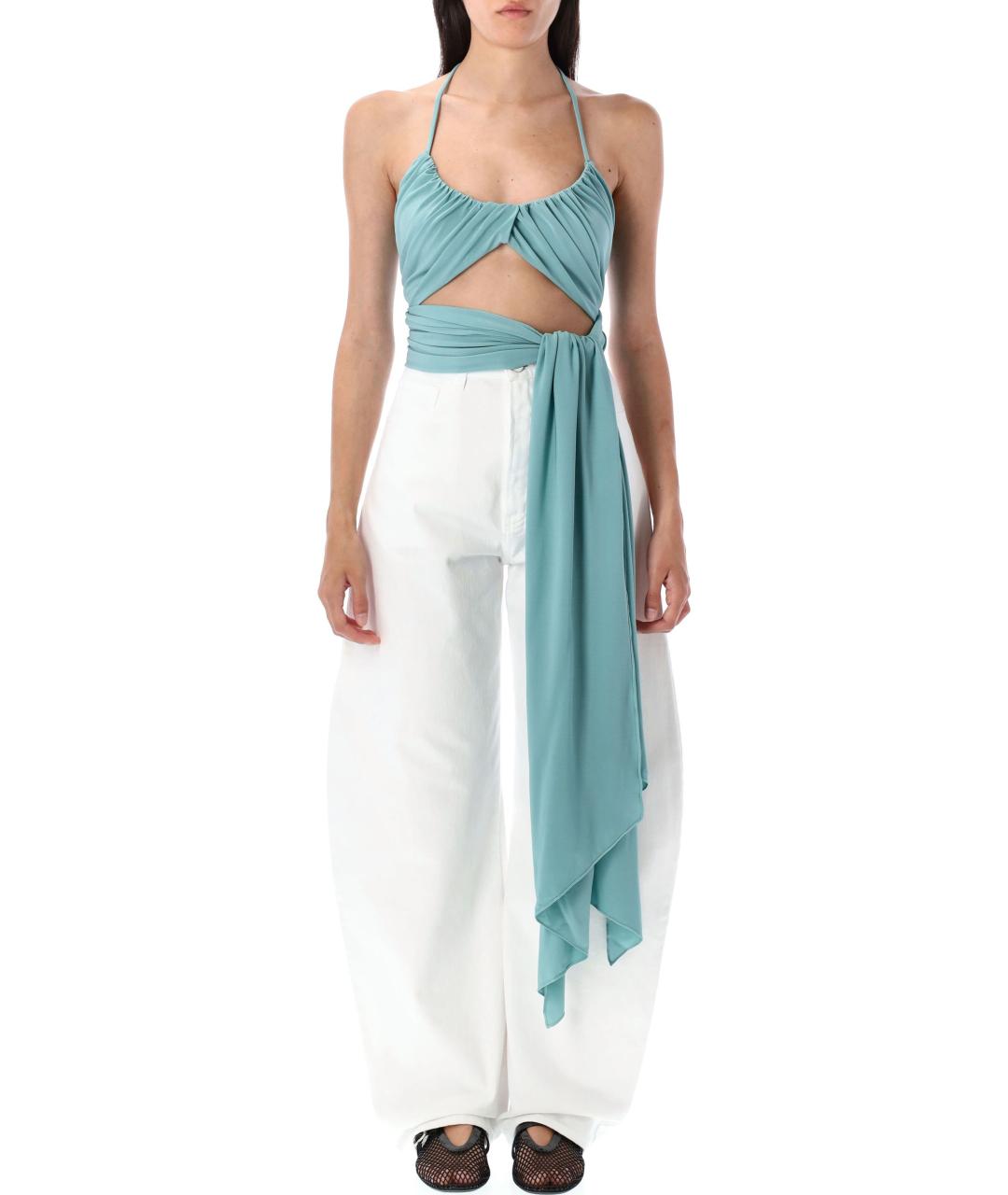 ALAIA Синяя вискозная майка, фото 4