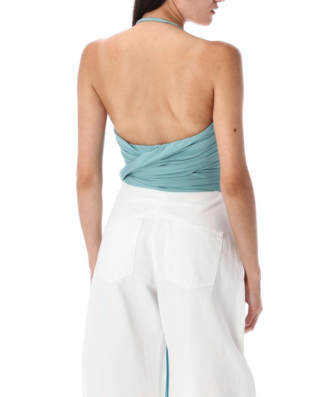 ALAIA Синяя вискозная майка, фото 2