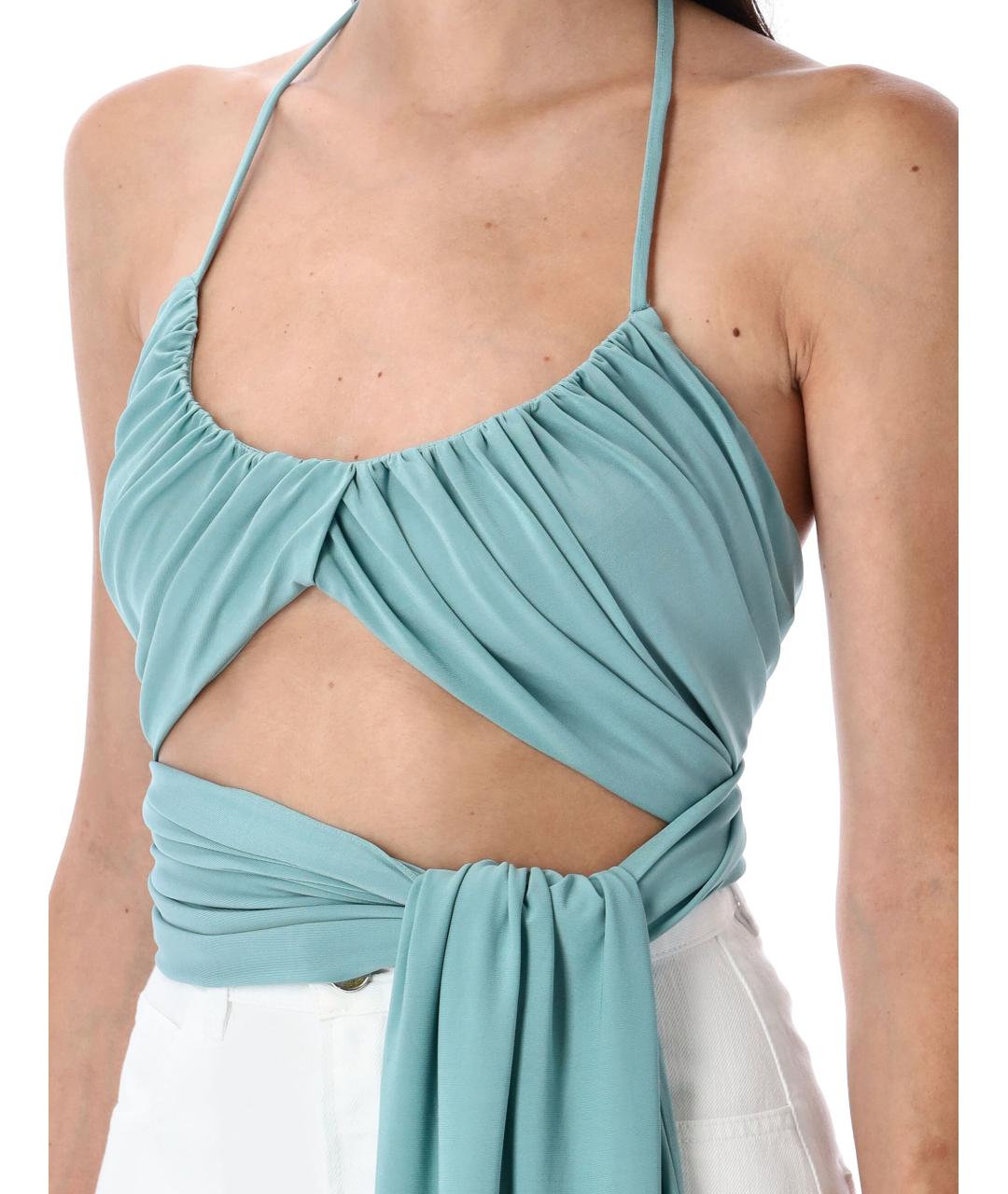 ALAIA Синяя вискозная майка, фото 3