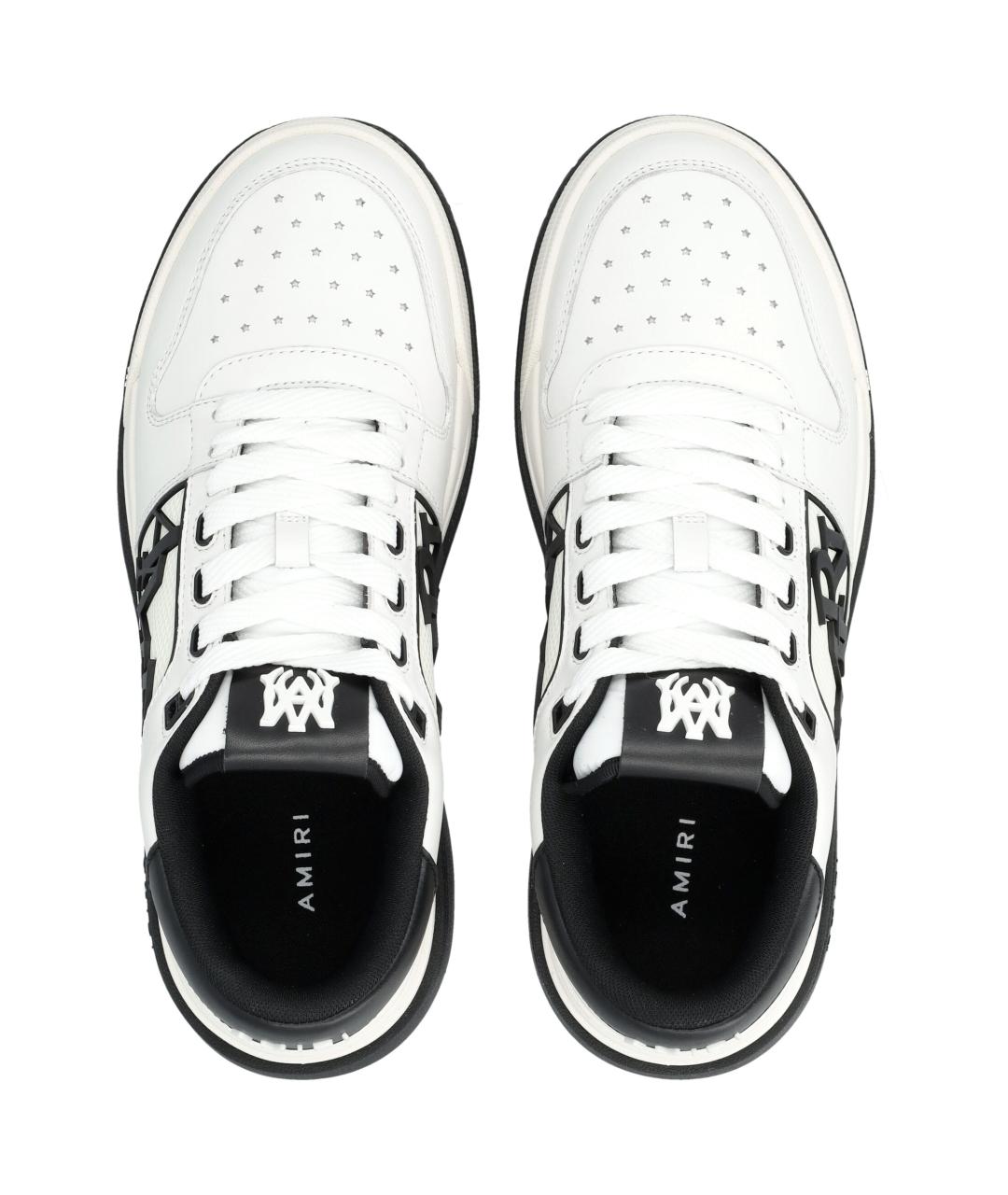 AMIRI Белые кожаные низкие кроссовки / кеды, фото 2