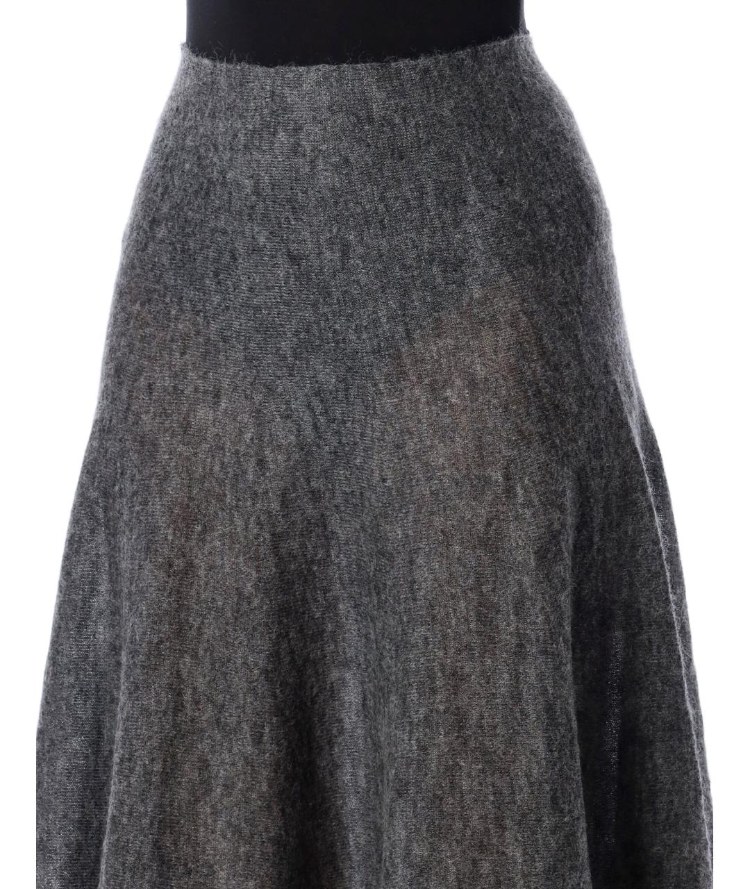 ALAIA Серая шерстяная юбка миди, фото 3