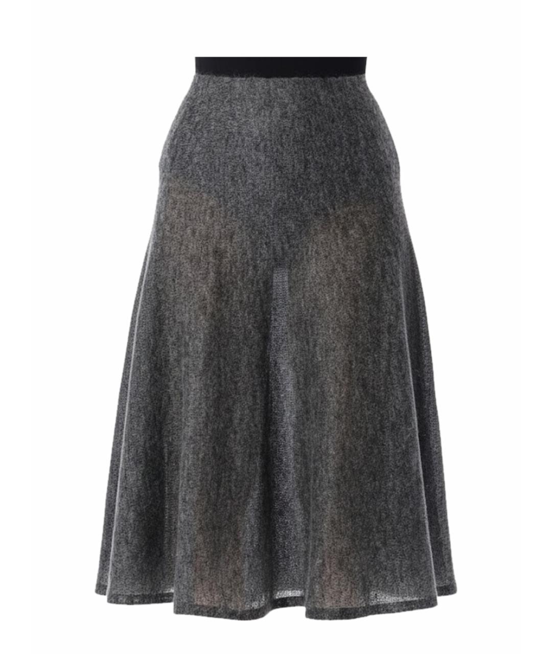 ALAIA Серая шерстяная юбка миди, фото 1