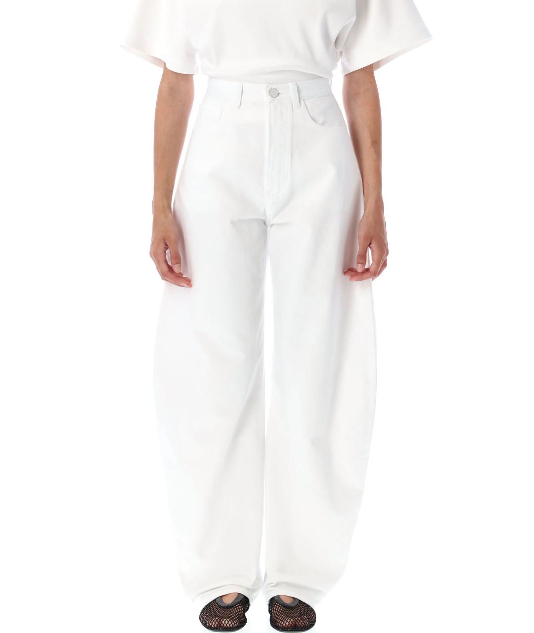 ALAIA Белые хлопковые прямые джинсы, фото 4