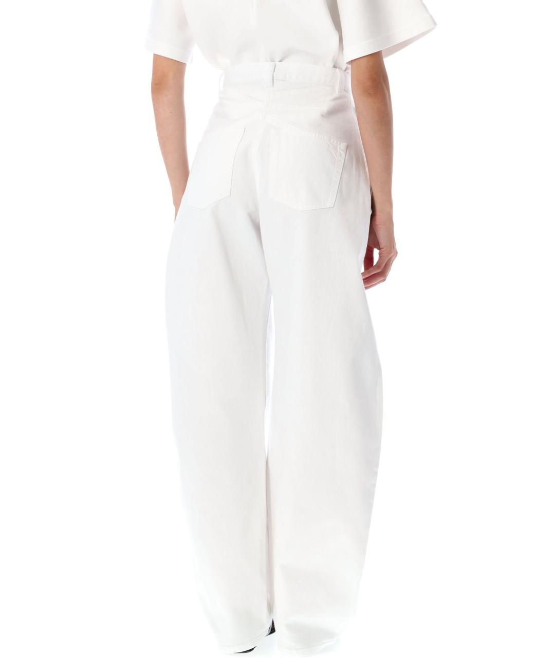 ALAIA Белые хлопковые прямые джинсы, фото 2