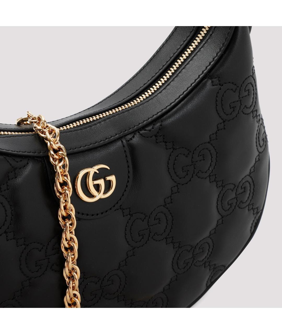 GUCCI Черная кожаная сумка с короткими ручками, фото 5