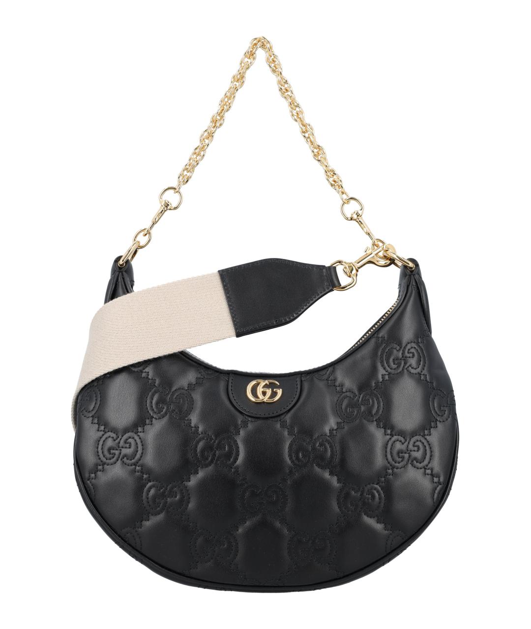 GUCCI Черная кожаная сумка с короткими ручками, фото 1