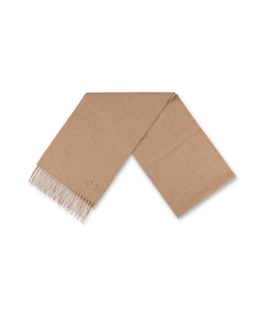 MAX MARA Бежевый шерстяной шарф, фото 2