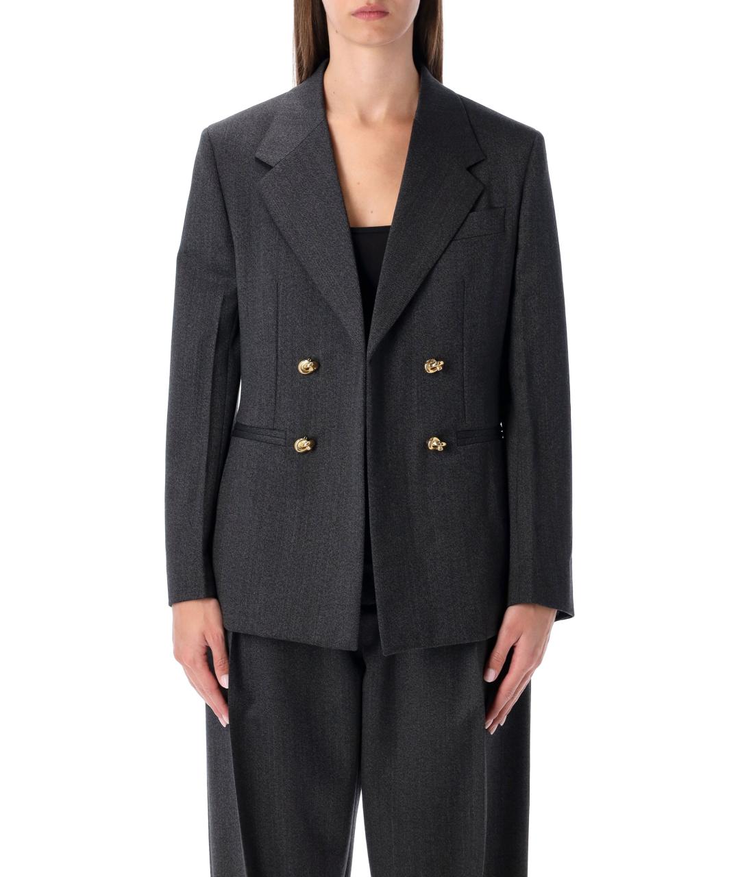 BOTTEGA VENETA Серый шерстяной жакет/пиджак, фото 2