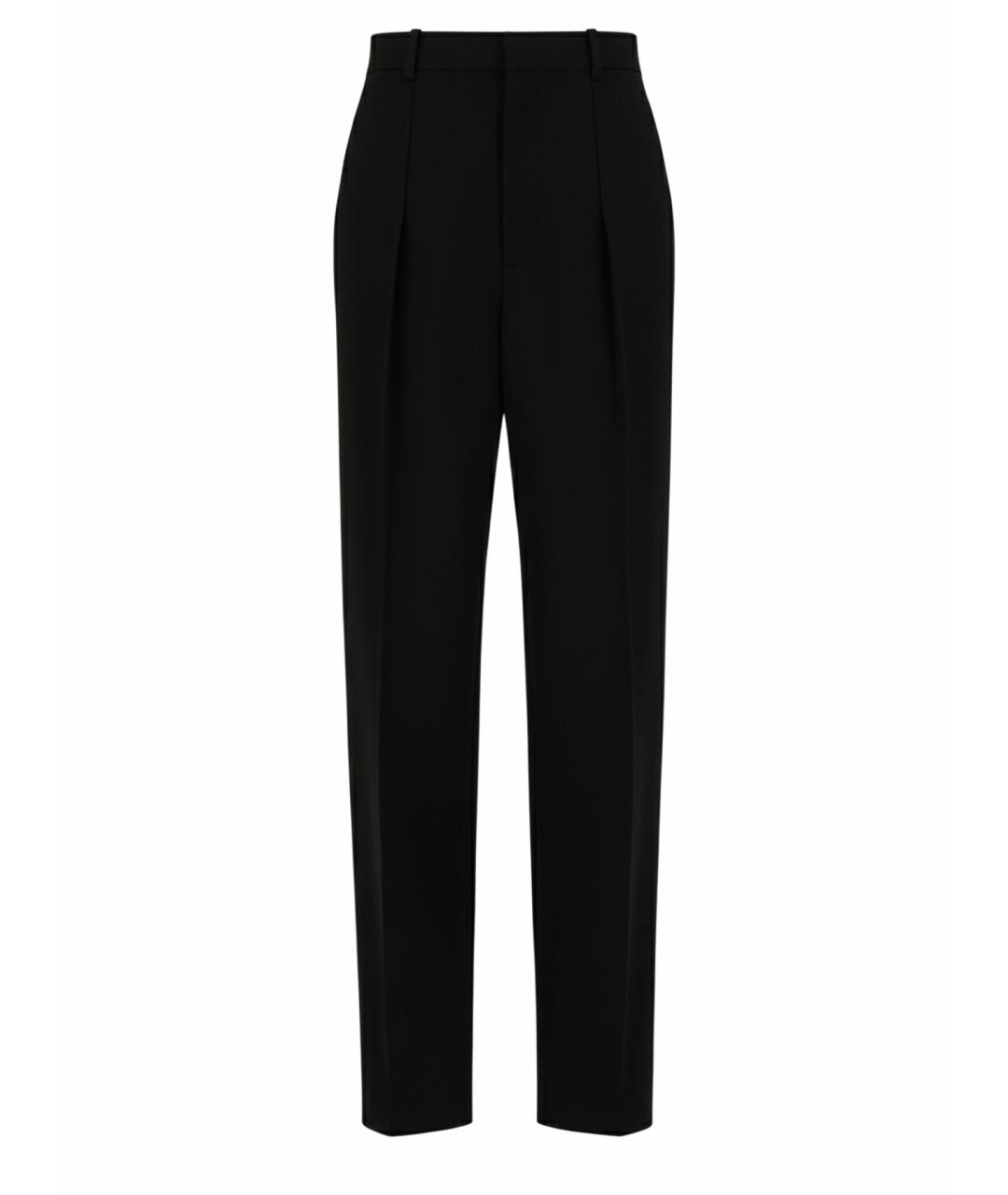 BOTTEGA VENETA Черные шерстяные прямые брюки, фото 1