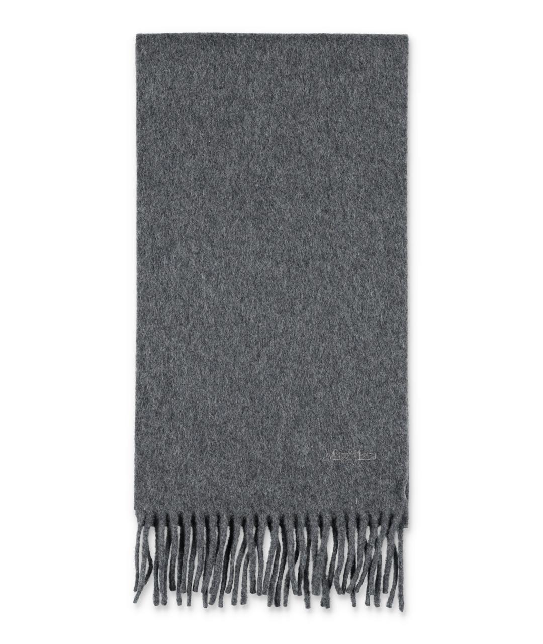 MAX MARA Серый шерстяной шарф, фото 1