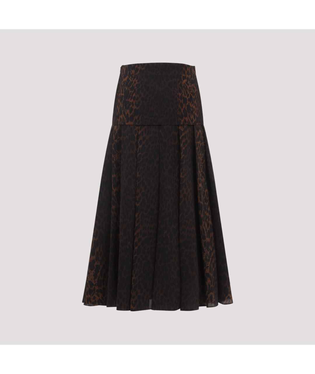 BALENCIAGA Коричневая шелковая юбка миди, фото 3
