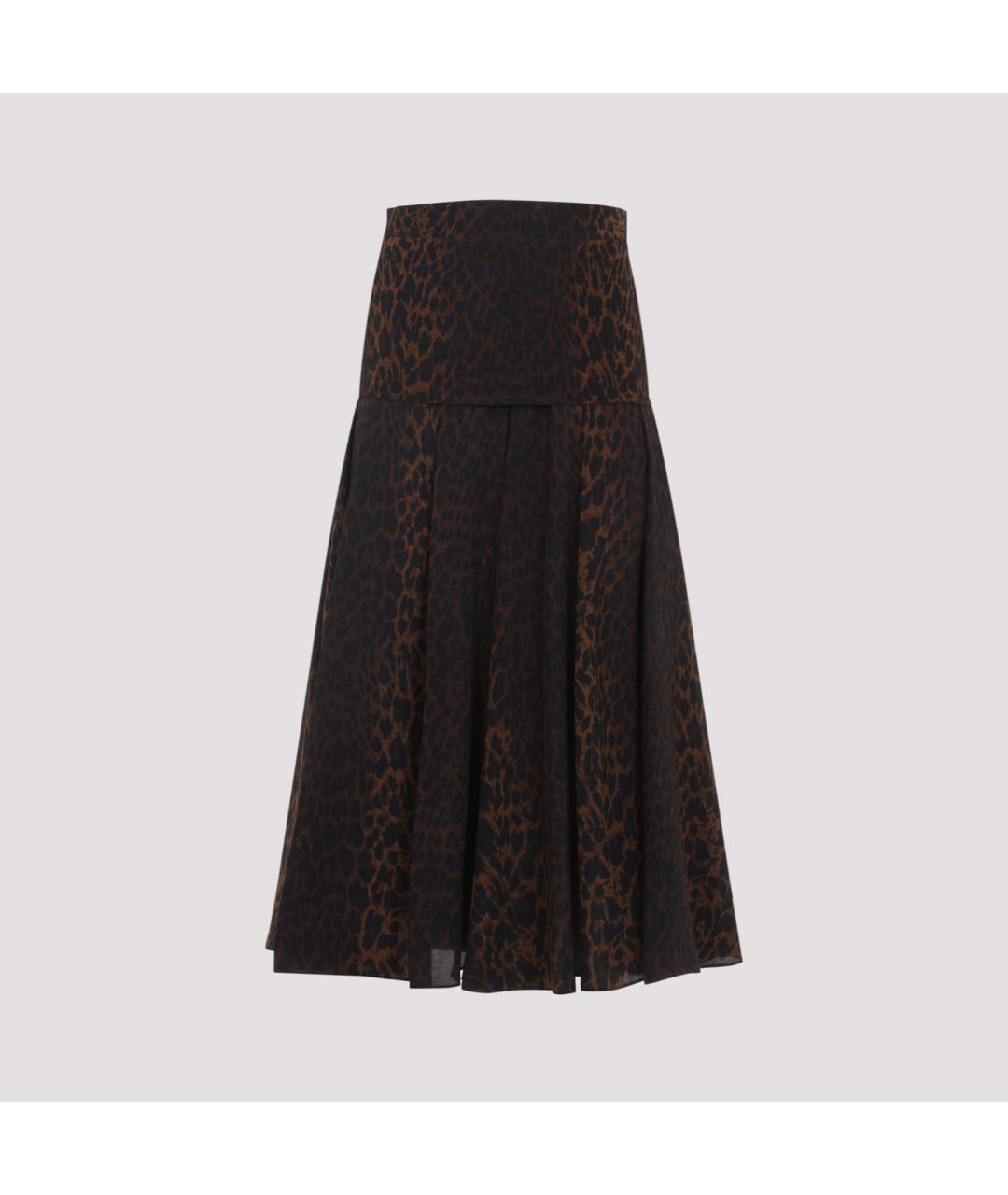 BALENCIAGA Коричневая шелковая юбка миди, фото 4