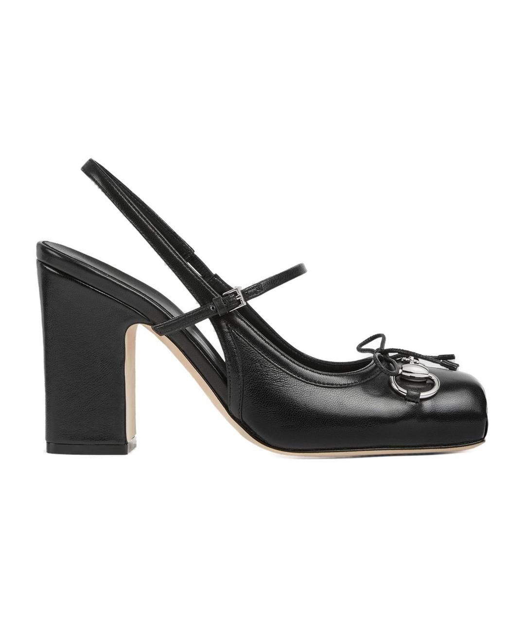 GUCCI Черные кожаные туфли, фото 1