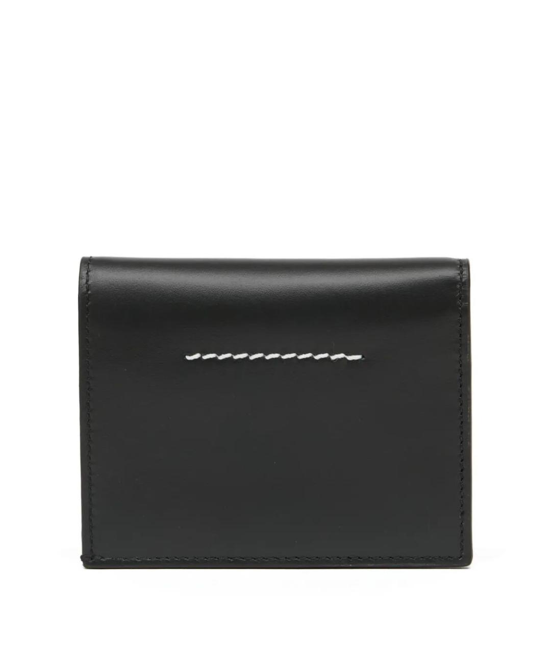 MM6 MAISON MARGIELA Черный кожаный кошелек, фото 2