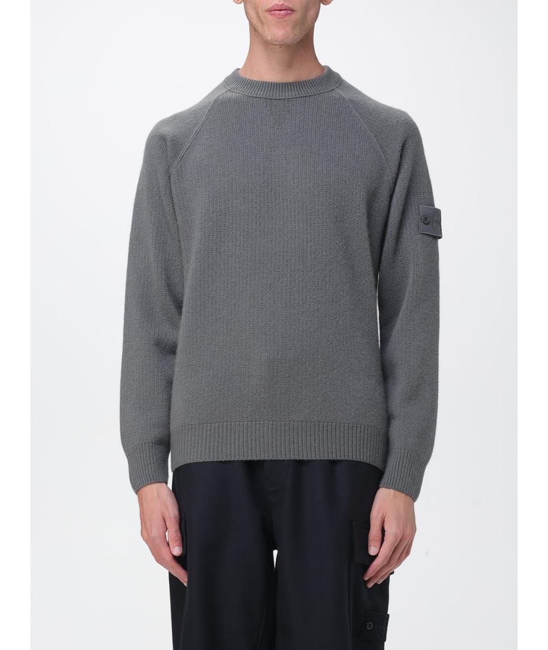 STONE ISLAND Серый шерстяной джемпер / свитер, фото 3