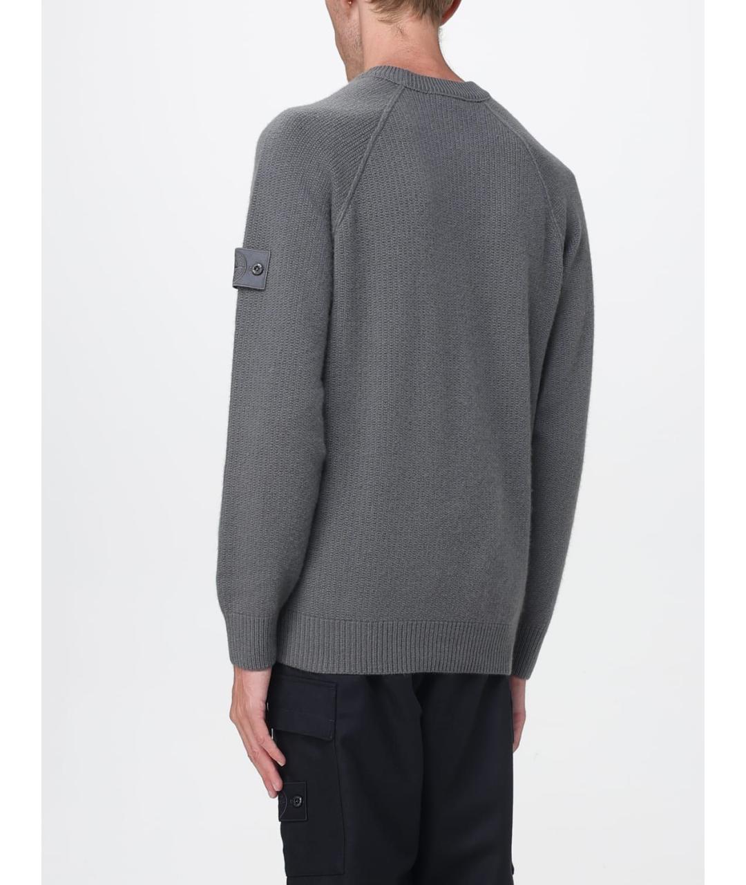 STONE ISLAND Серый шерстяной джемпер / свитер, фото 2