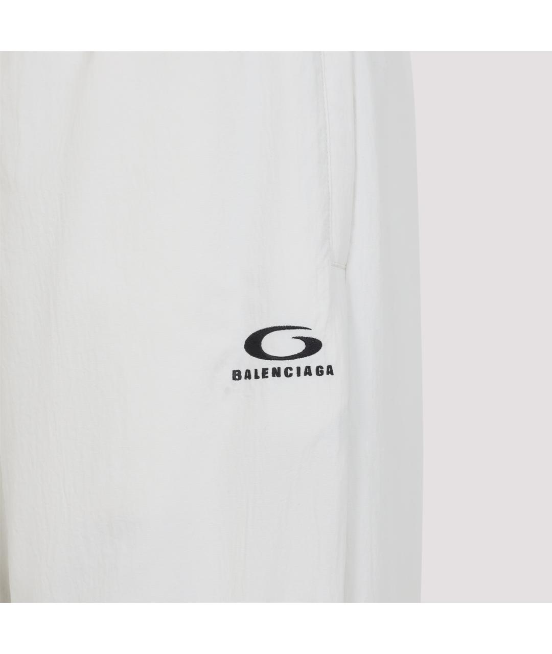 BALENCIAGA Белые полиамидовые прямые брюки, фото 4