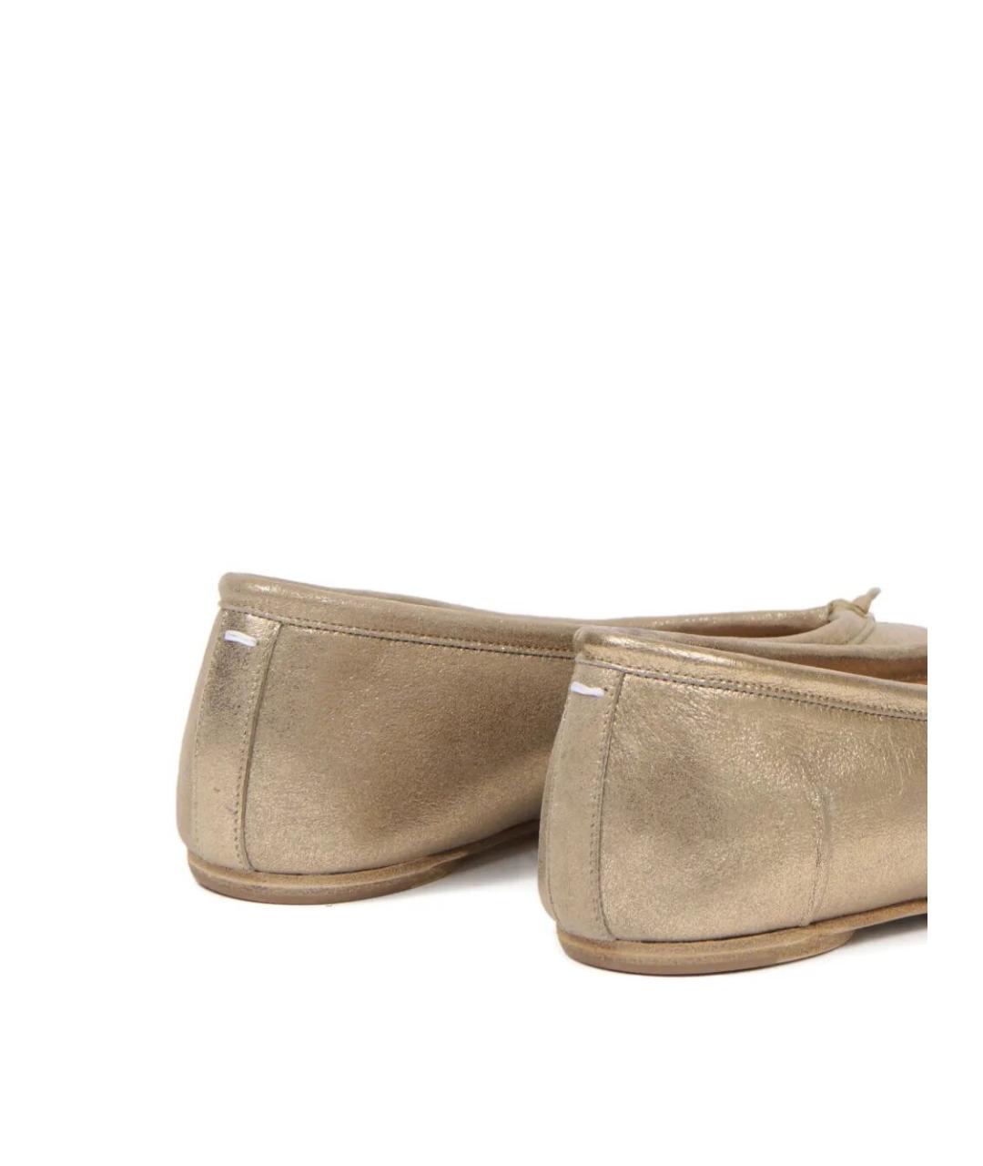 MAISON MARGIELA Золотые кожаные балетки, фото 5