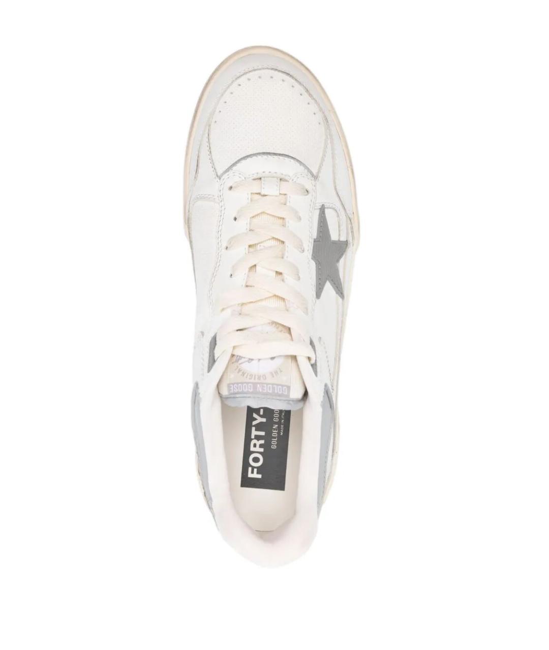 GOLDEN GOOSE Белые кожаные низкие кроссовки / кеды, фото 4