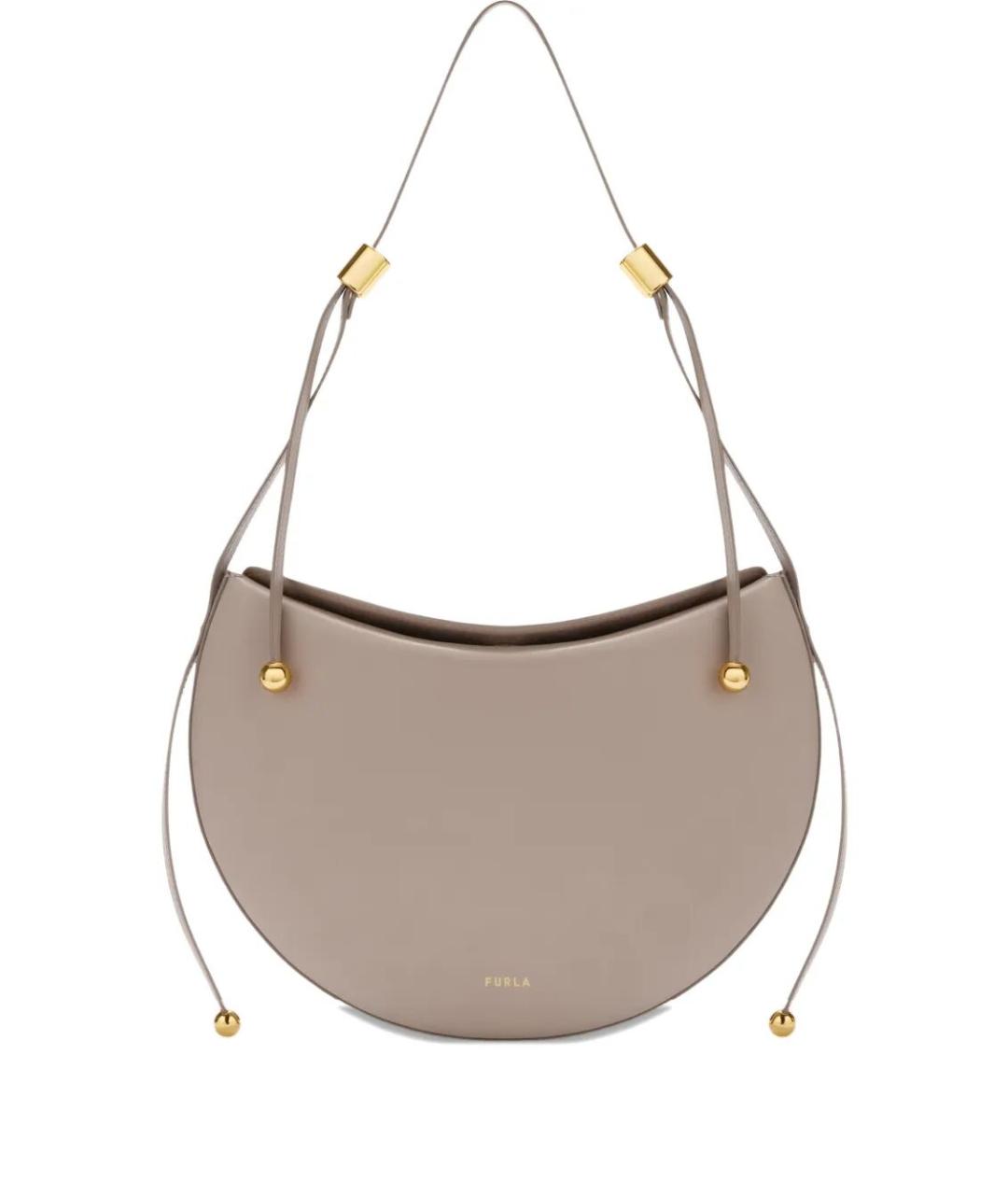 FURLA Бежевая кожаная сумка через плечо, фото 1