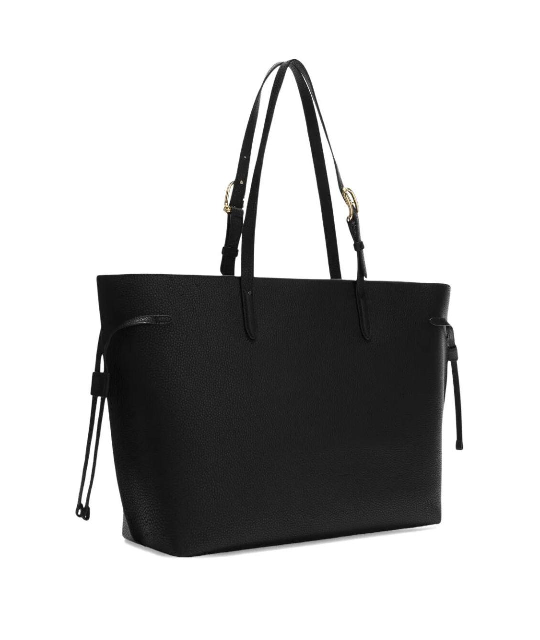 FURLA Черная кожаная сумка тоут, фото 3