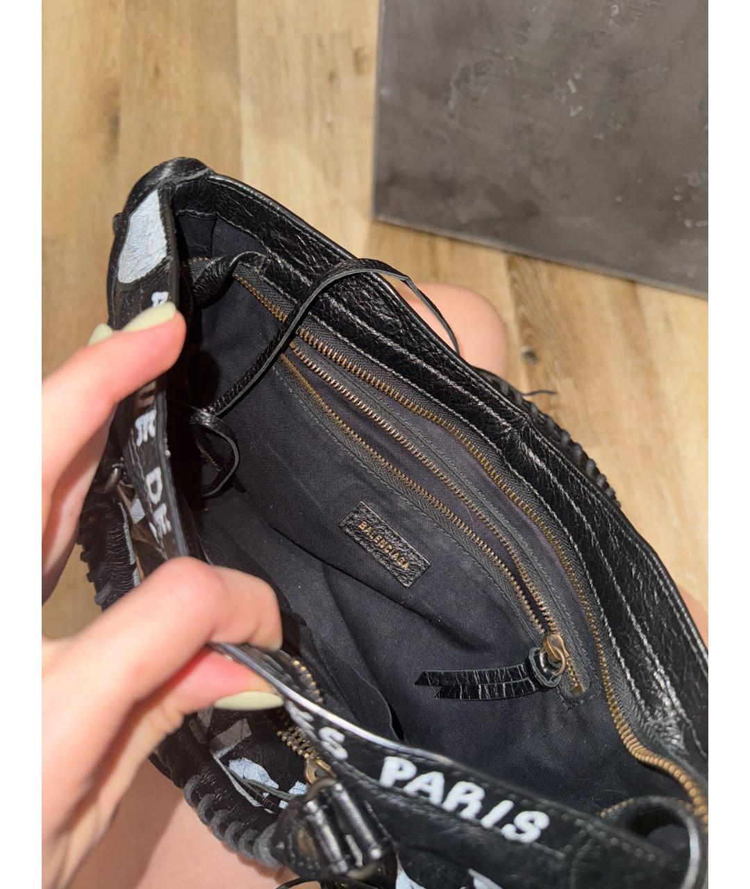 BALENCIAGA Черная кожаная сумка с короткими ручками, фото 4