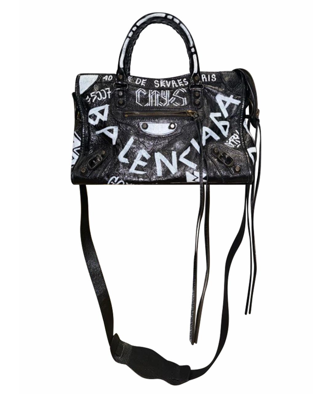 BALENCIAGA Черная кожаная сумка с короткими ручками, фото 1