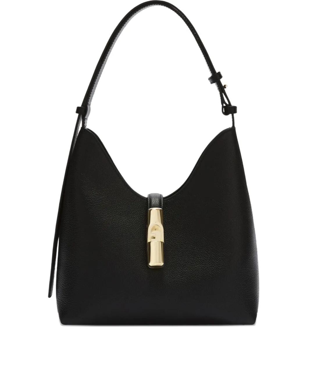 FURLA Черная кожаная сумка с короткими ручками, фото 1