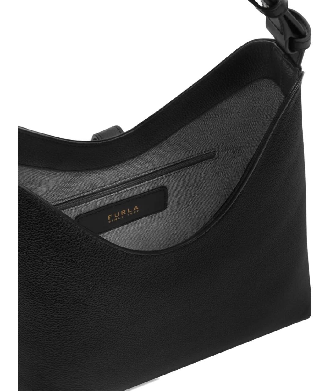 FURLA Черная кожаная сумка с короткими ручками, фото 5