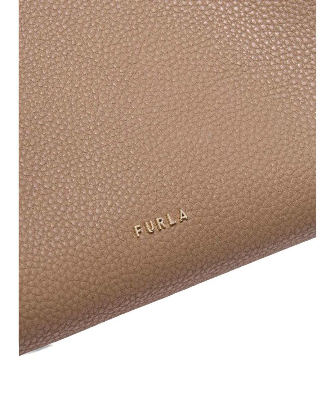 FURLA Бежевая кожаная сумка тоут, фото 3