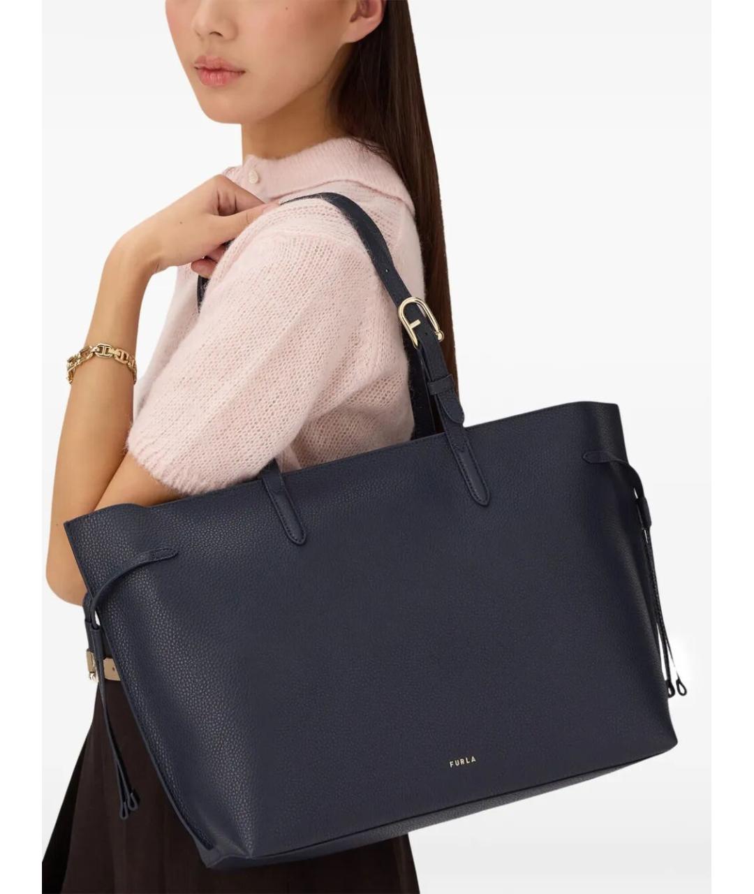 FURLA Синяя кожаная сумка тоут, фото 4