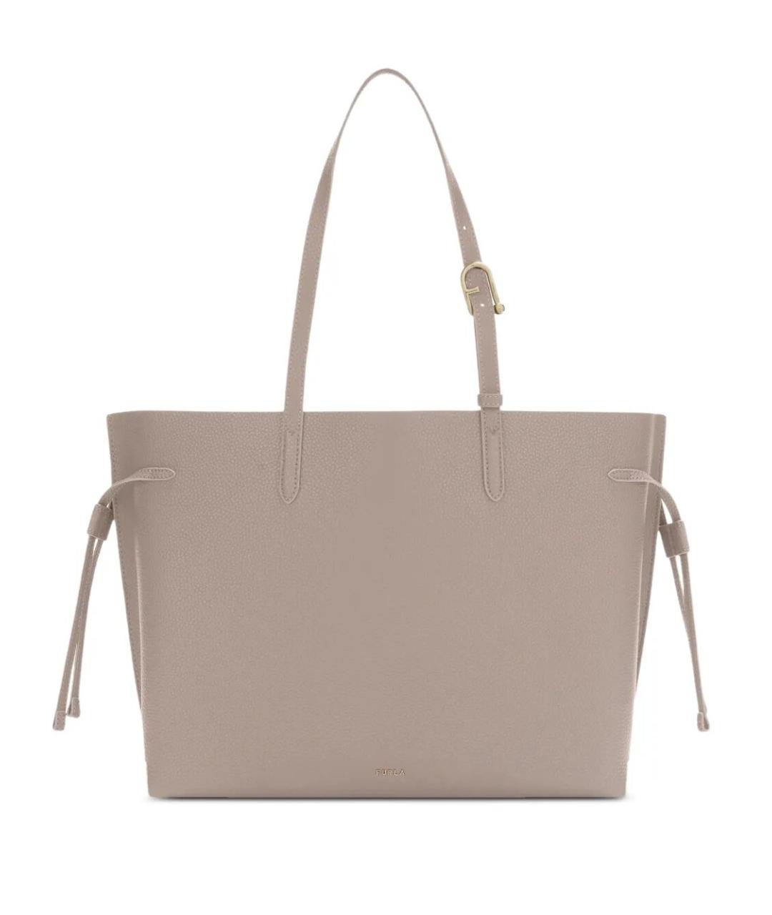 FURLA Бежевая кожаная сумка тоут, фото 1