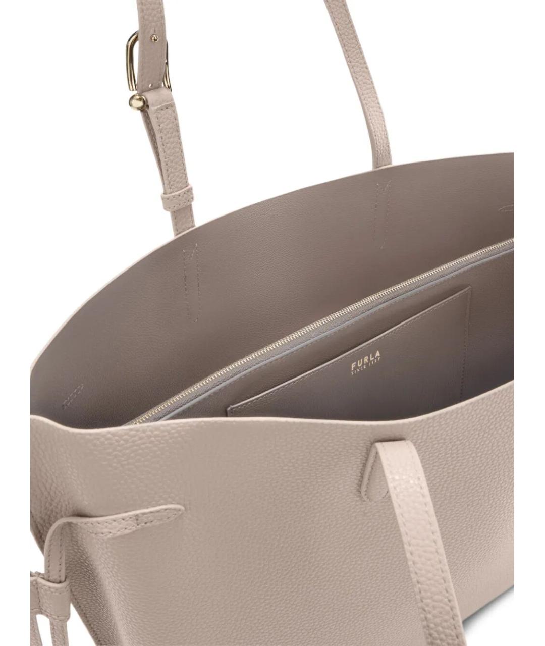 FURLA Бежевая кожаная сумка тоут, фото 2