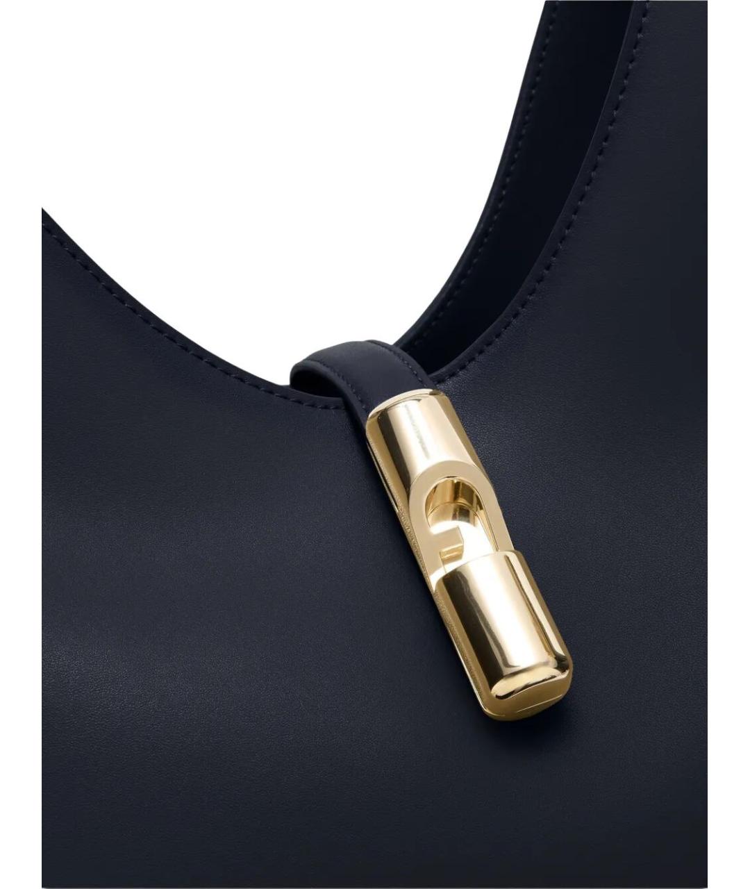 FURLA Синяя кожаная сумка с короткими ручками, фото 3