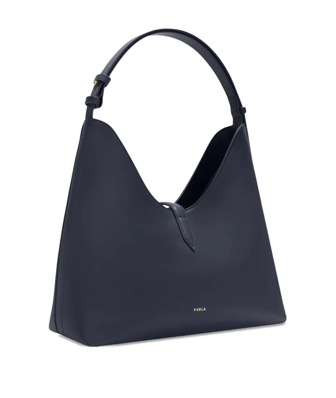 FURLA Синяя кожаная сумка с короткими ручками, фото 2