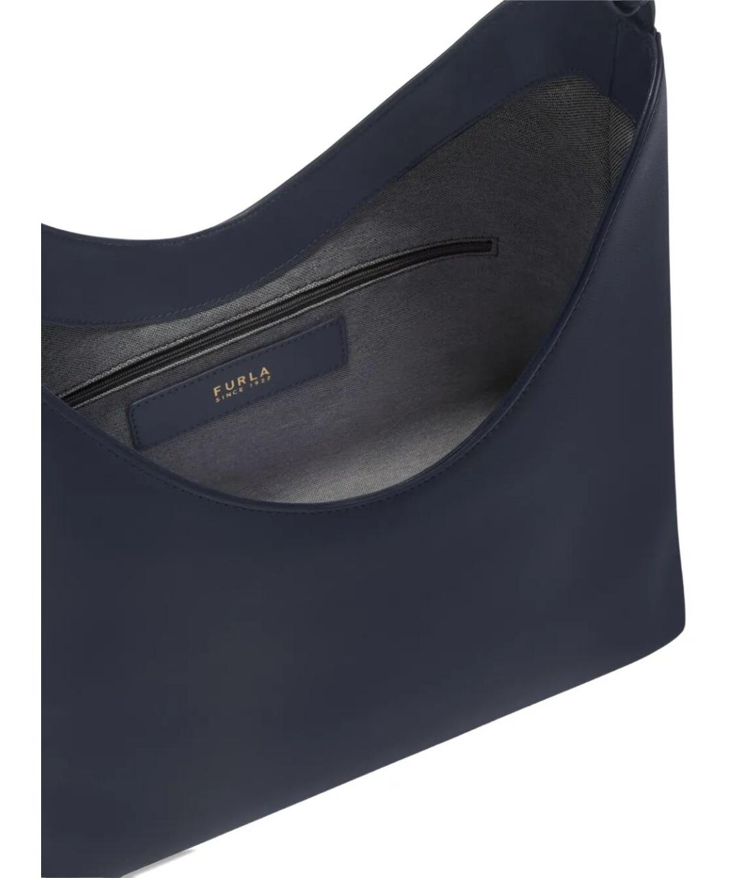 FURLA Синяя кожаная сумка с короткими ручками, фото 5