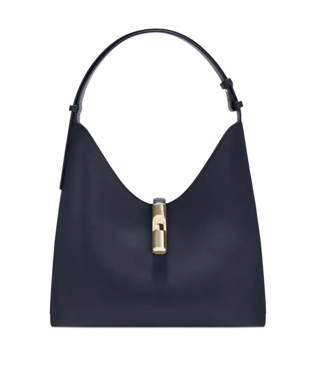 FURLA Синяя кожаная сумка с короткими ручками, фото 1