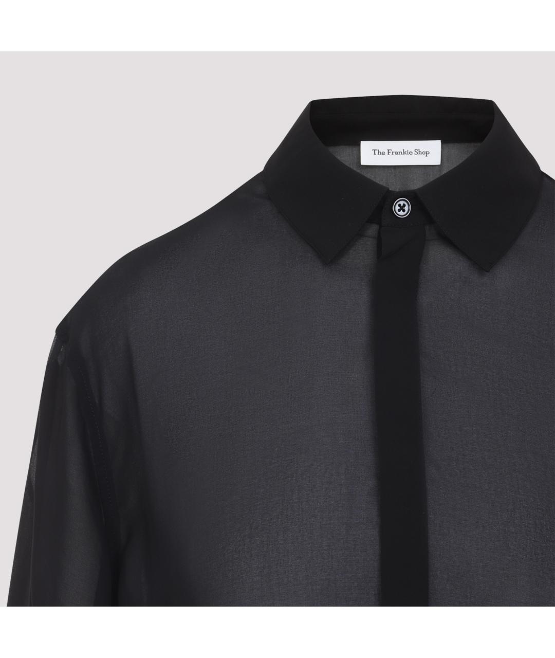 THE FRANKIE SHOP Черная полиэстеровая рубашка, фото 3