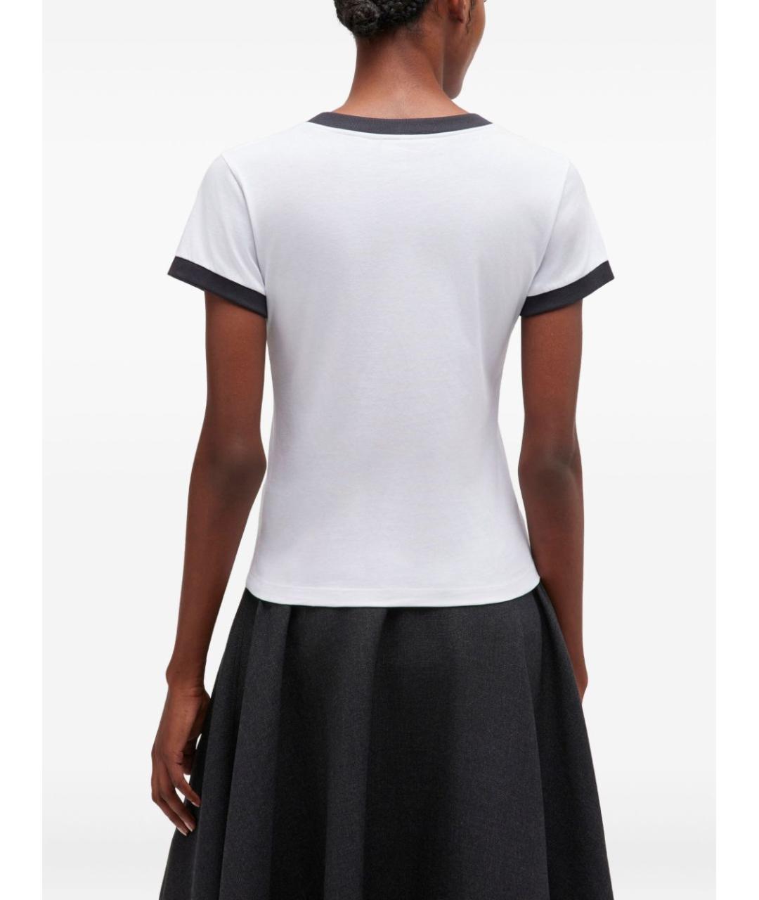 GANNI Белая хлопковая футболка, фото 4
