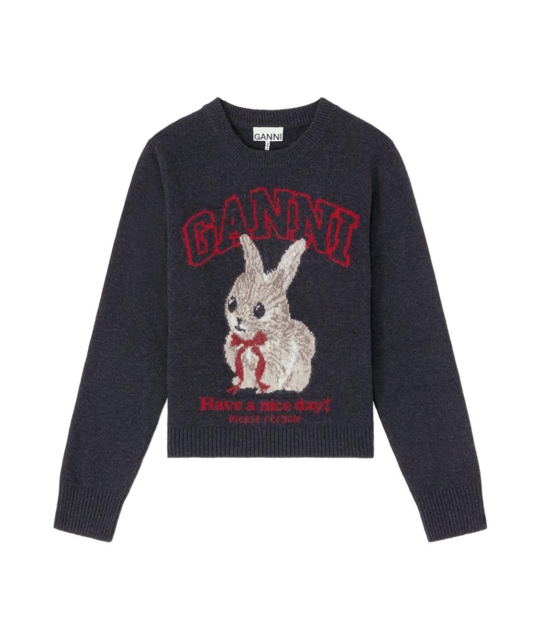 GANNI Черный шерстяной джемпер / свитер, фото 1