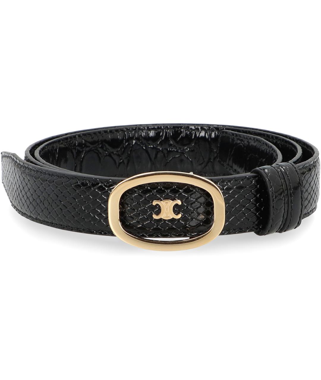 CELINE Черный кожаный ремень, фото 2