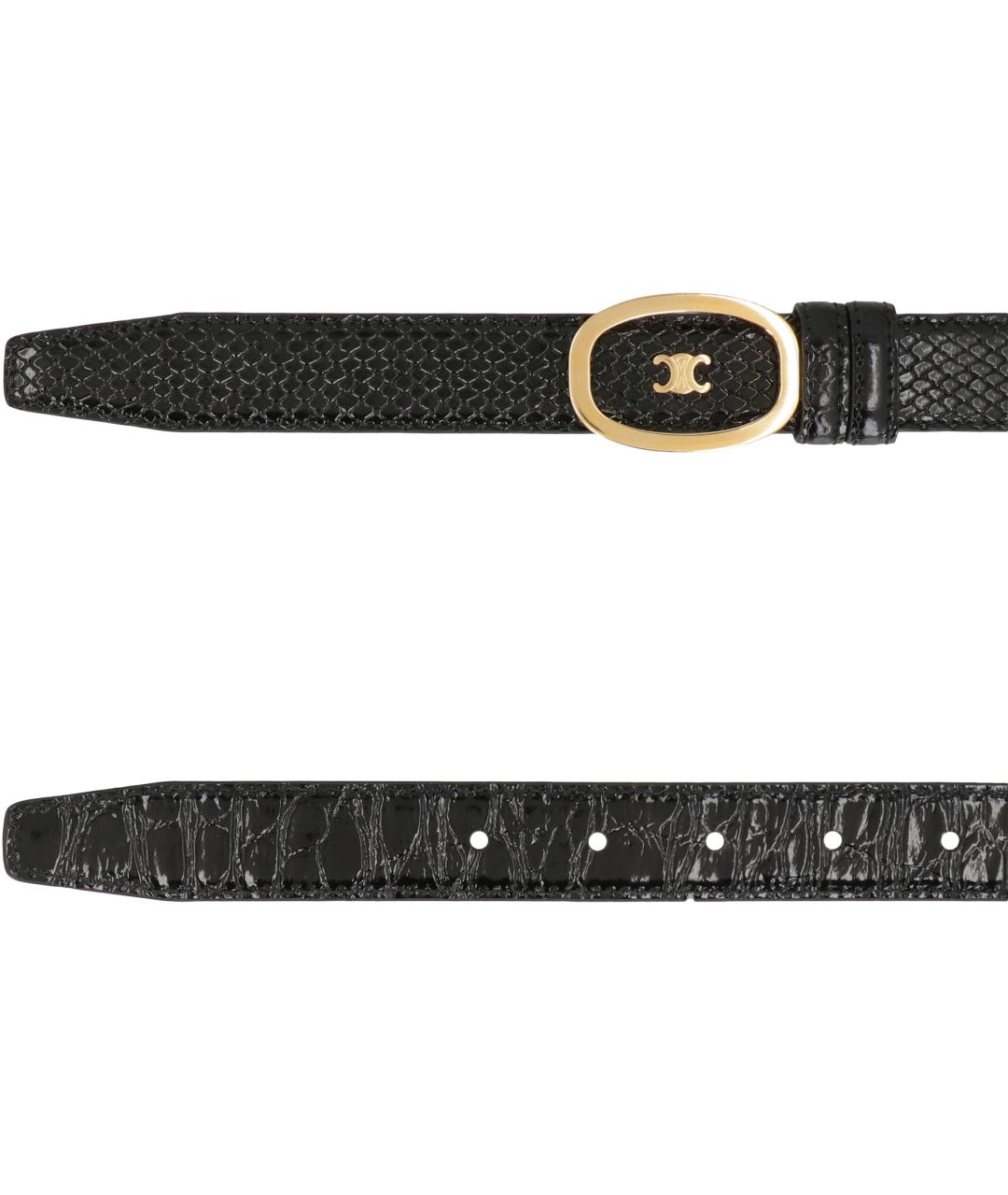 CELINE Черный кожаный ремень, фото 4