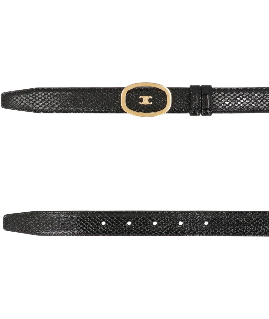 CELINE Черный кожаный ремень, фото 3