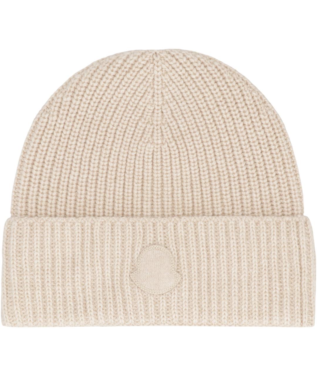 MONCLER Бежевая кашемировая шапка, фото 2