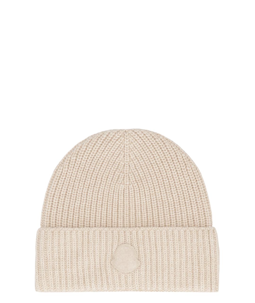 MONCLER Бежевая кашемировая шапка, фото 1