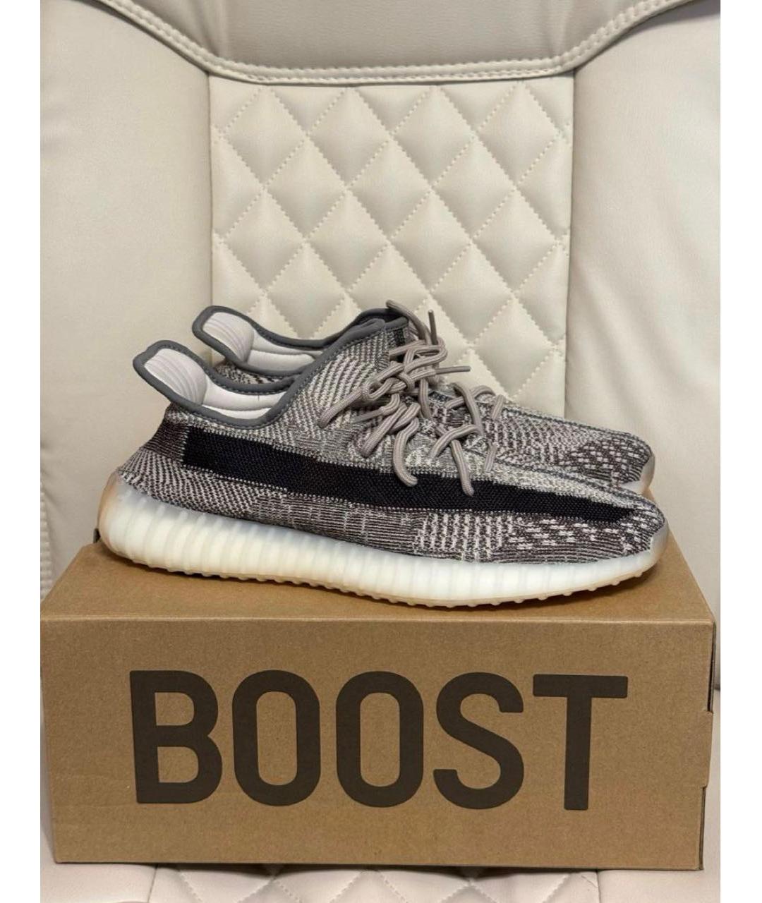 ADIDAS YEEZY Серые текстильные низкие кроссовки / кеды, фото 2