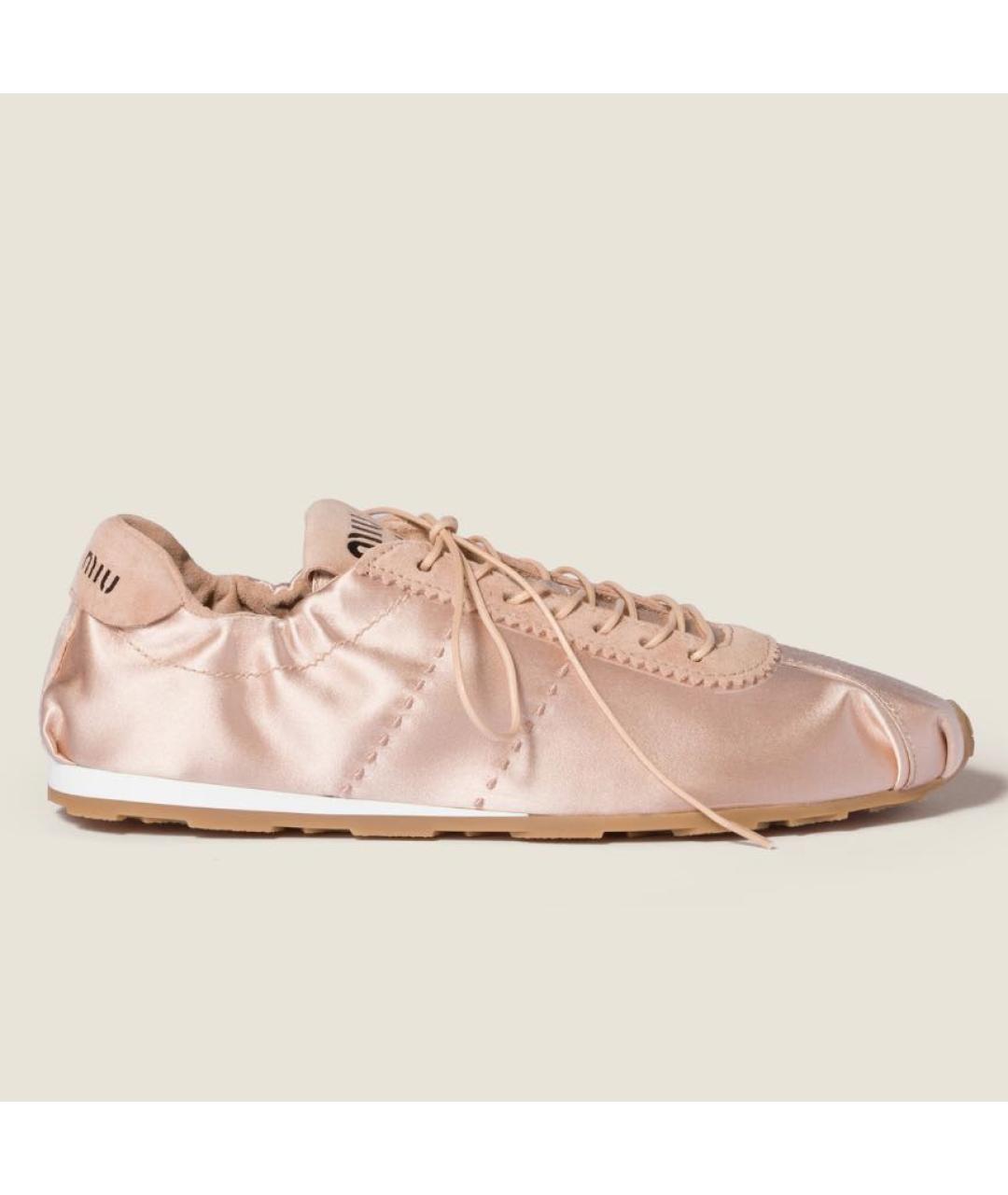 MIU MIU Розовые текстильные кеды, фото 5